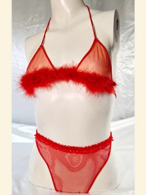 Стрінги ажурний пояс Red