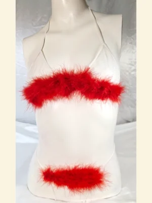 Комплект: Бюстгальтер з опушкою + стрінги